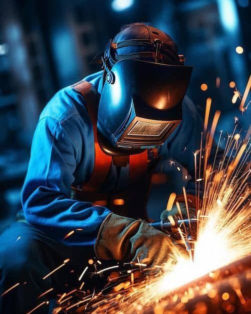 تصویر 1 از لباس کار جوشکاری حرفه‌ ای با پارچه ضخیم و بادوام